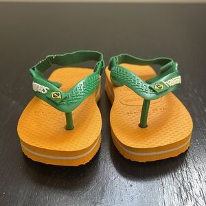 Havaianas Kids Green and Yellow Flip Flops